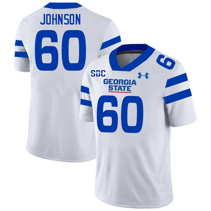 Georgia State Panthers #60 Dominic Johnson College Football Jerseys Stitched-White